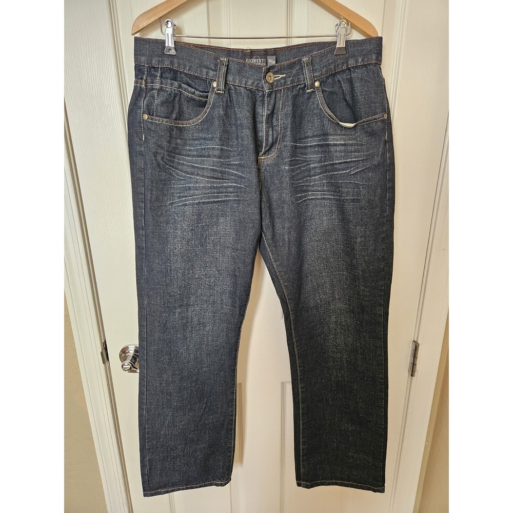 Gioberti Men's Dark Wash Stretch Indigo Blue Denim Jeans DP975, 36X30